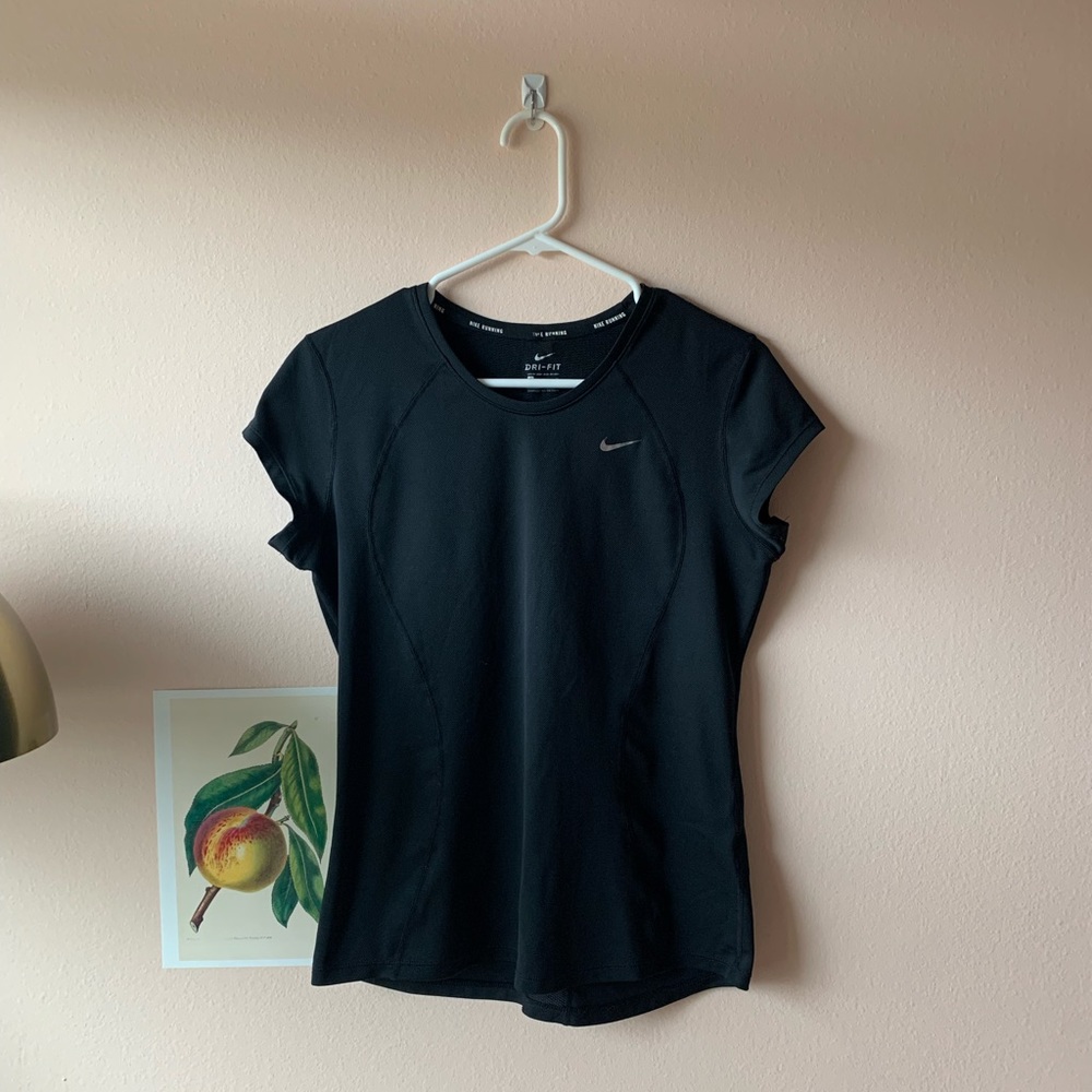 Nike Dri-Fit black activewear women’s running shirt size M
